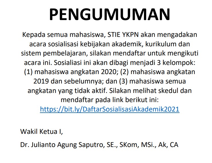 Sosialisasi Kebijakan Akademik, Kurikulum Dan Sistem Pembelajaran