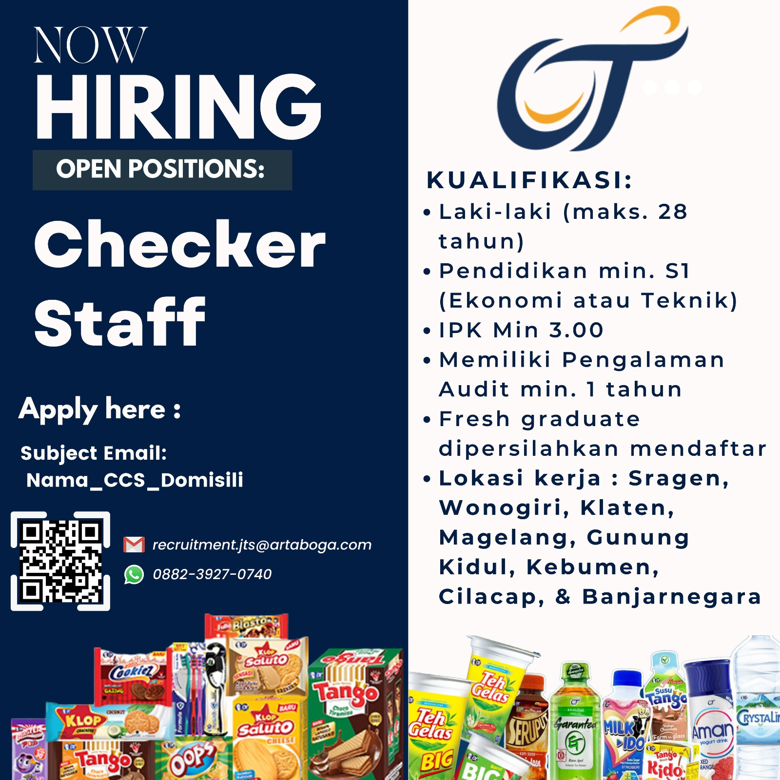 Checker Staff - Open Position