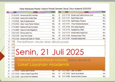 Berikut pengumuman mahasiswa lulus Yudisium 2024-2