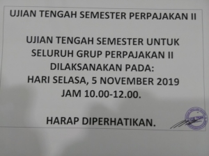 Ujian Tengah Semester Perpajakan II