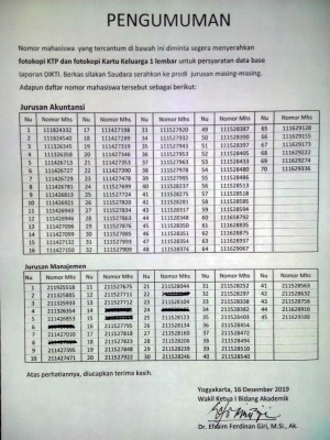 Kelengkapan Pelaporan DIKTI - Foto Kopi KTP dan Fotokopi Kartu Keluarga