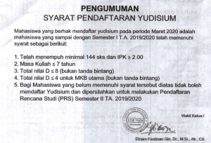 Syarat Pendaftaran Yudisium dan Penjelasan Skripsi dari Kajur Akuntansi