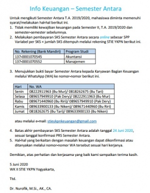 Informasi Keuangan Semester Antara