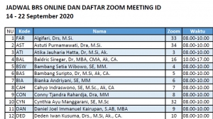 Jadwal BRS Online dan Daftar Meeting ID 