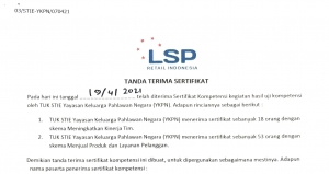 PENGAMBILAN SERTIFIKAT UJI KOMPETENSI OLEH BNSP