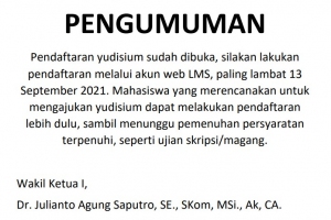 Pengumuman Pendaftaran Yudisium 