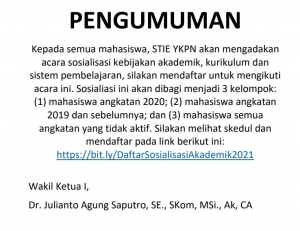 Sosialisasi Kebijakan Akademik, Kurikulum Dan Sistem Pembelajaran