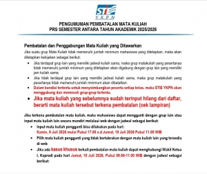 PENGUMUMAN PEMBATALAN MATA KULIAH  SEM ANTARA 20253